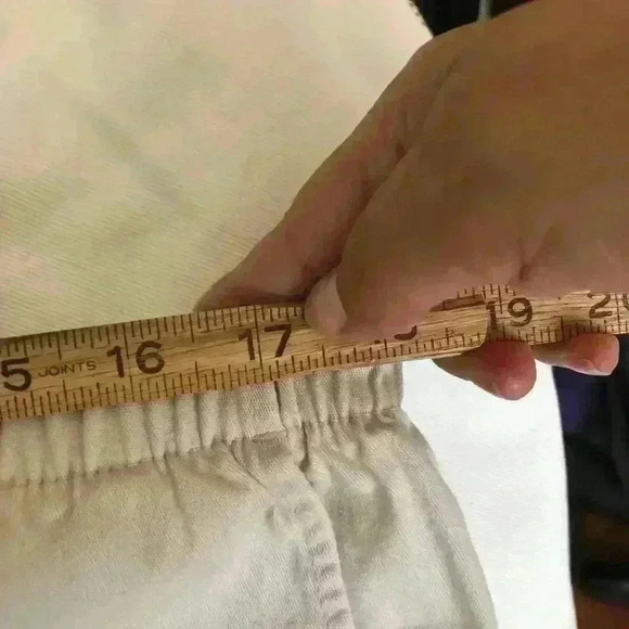 Vtg 90s D&Co Beige Cream Capri Pants Elastic Waist Womens Medium - Picture 7 of 10